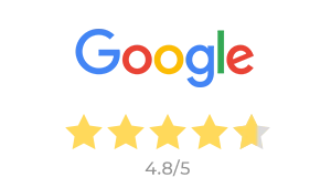 Google review request system — automated review solicitation with Google rating badge and customer feedback