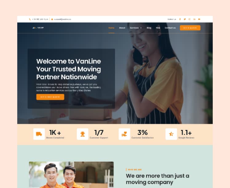 VanLine — moving company website built by Network Leads
