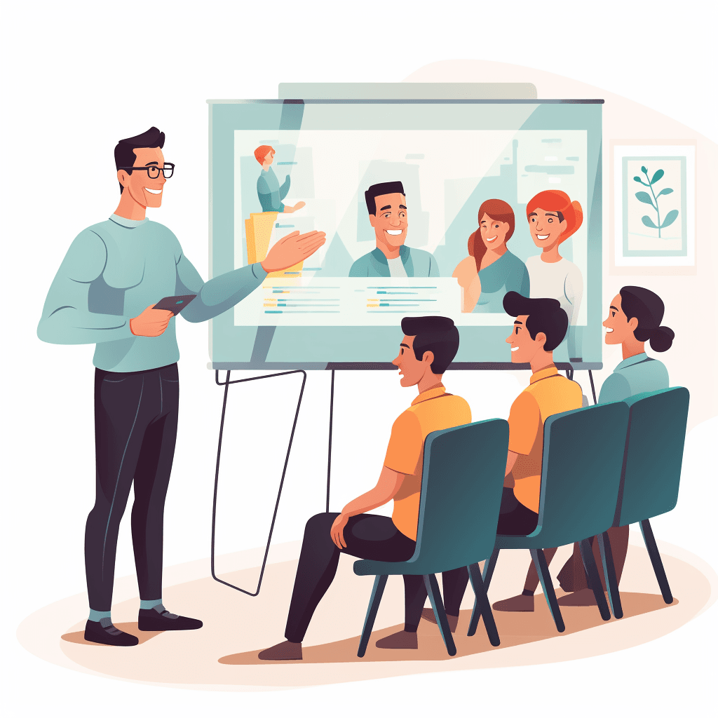 A career coach is coaching a group of rookies to learn new skills
