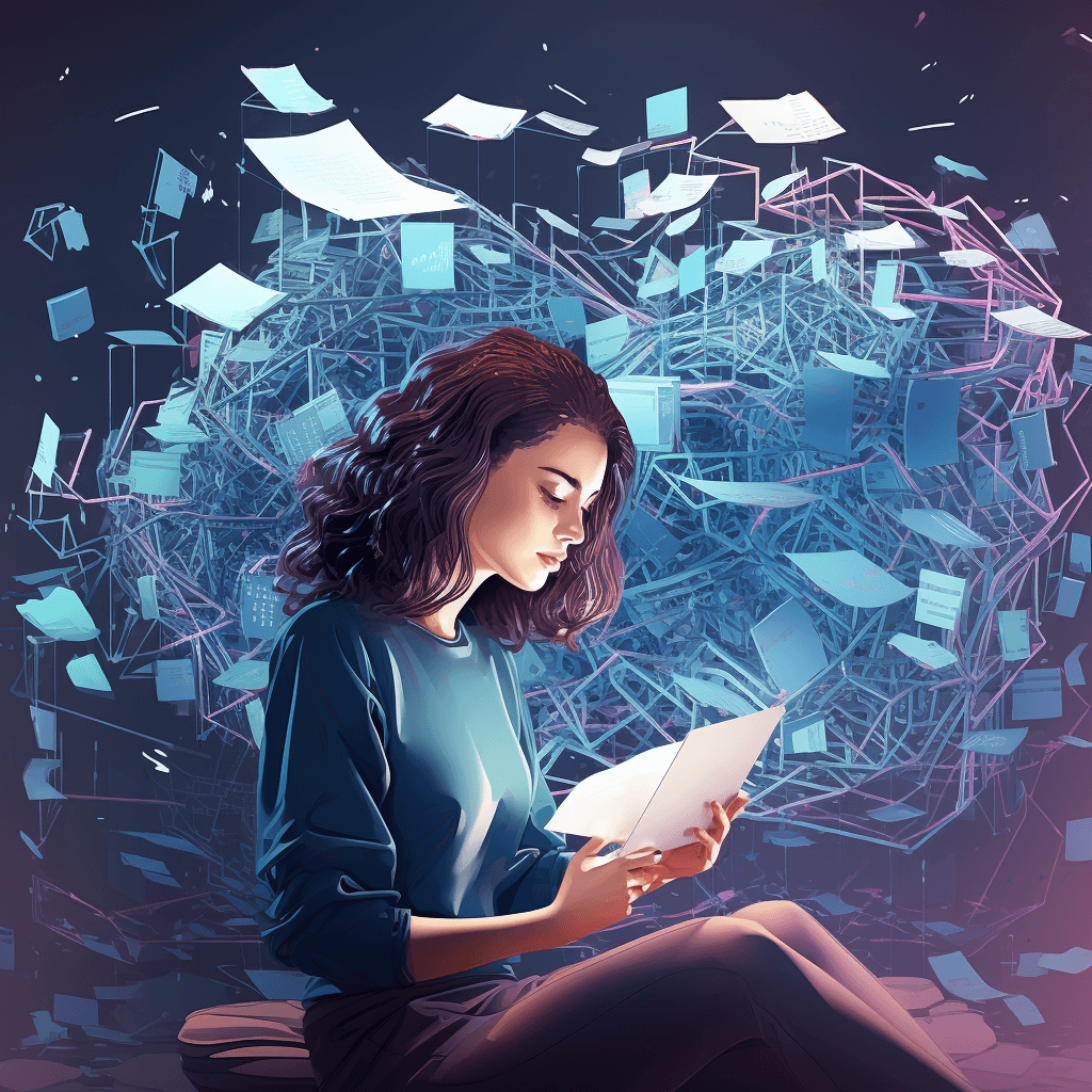 A woman crafting captivating captions with ChatGPT