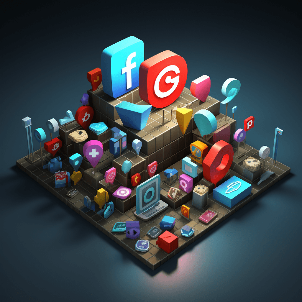 a picture of a marketing. needs to have social media icons.