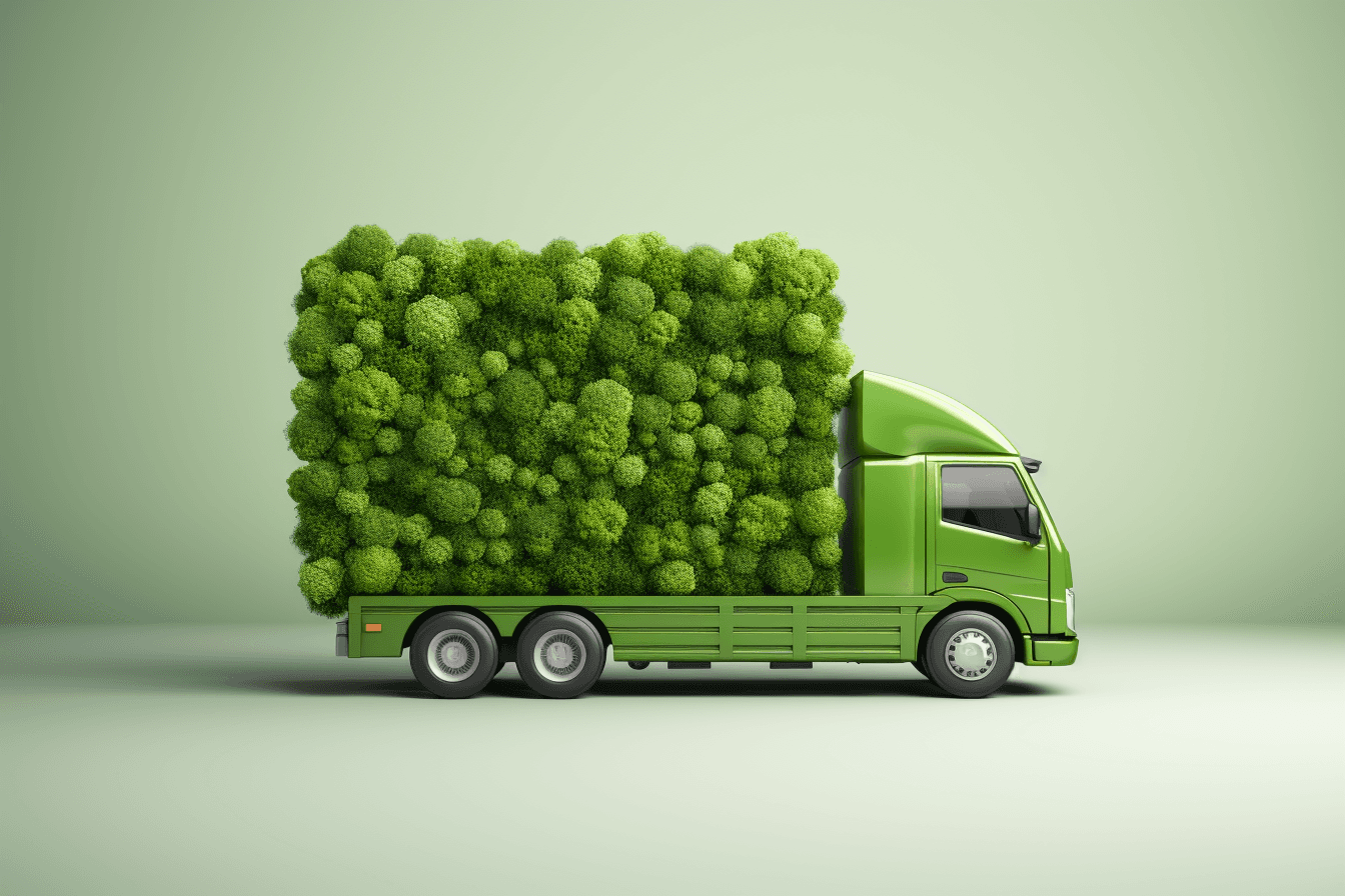 eco friendly practices, Eco friendly transportation concept with Green truck