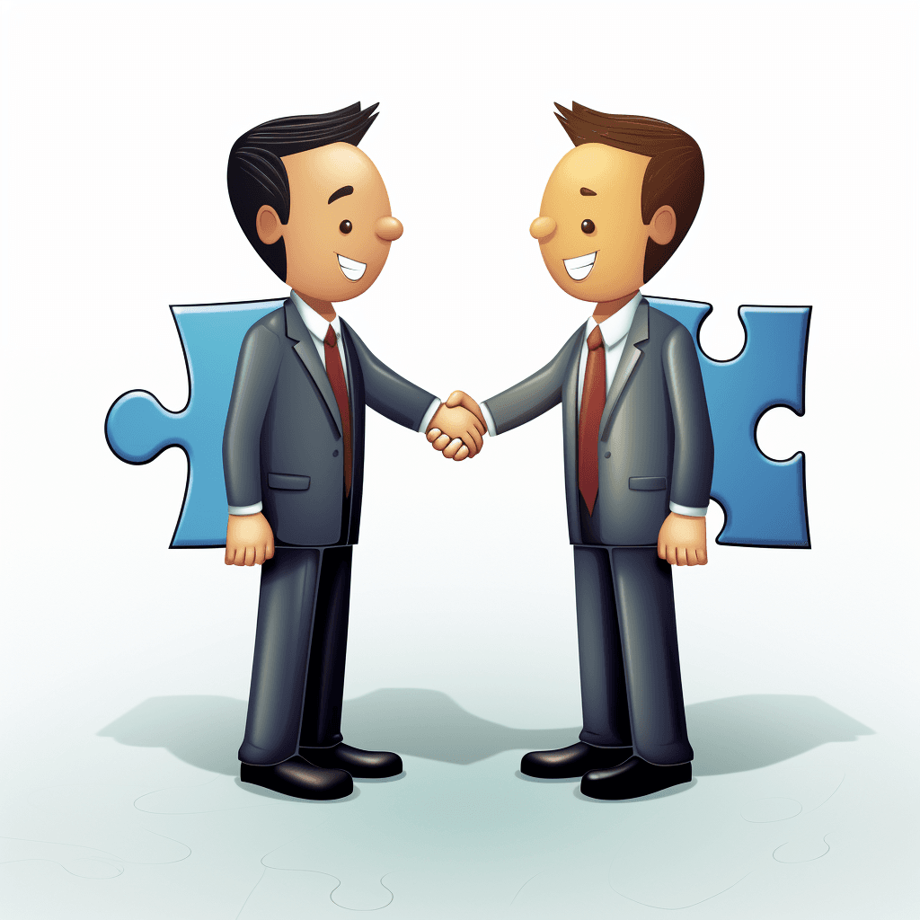 realtors and moving company represented by matching parts of puzzle