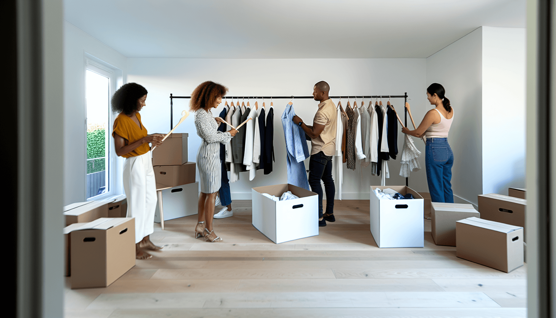 Using wardrobe boxes for transporting hanging clothes