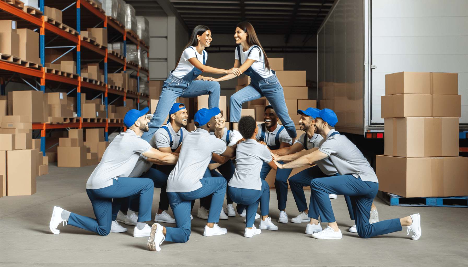 A team-building activity for moving crew members