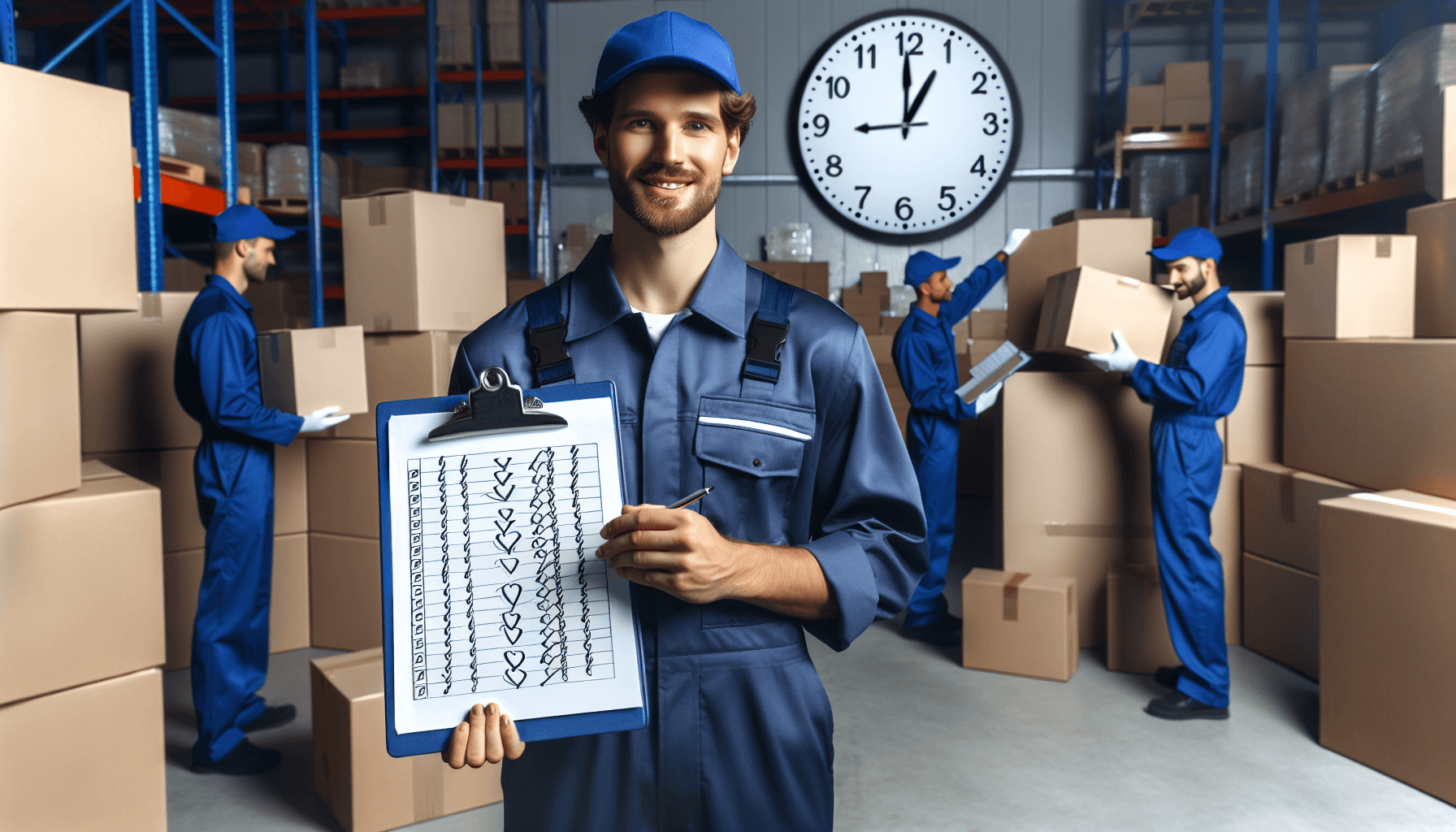 A moving crew member organizing work schedules