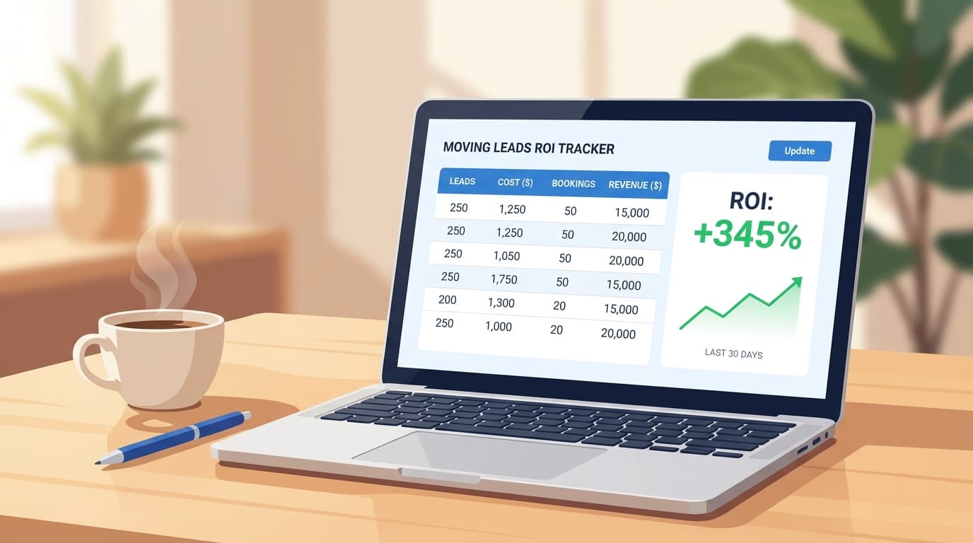 Simple ROI tracking dashboard on a laptop screen
