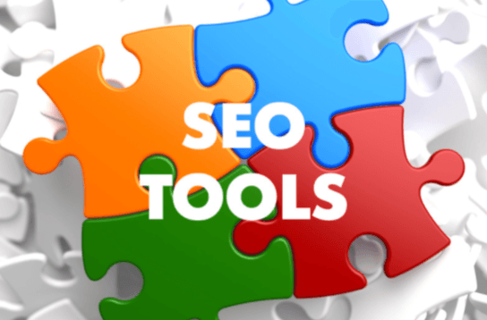 A computer showing a list of essential tools for technical and content SEO
